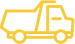Small yellow and white junk removal truck icon.