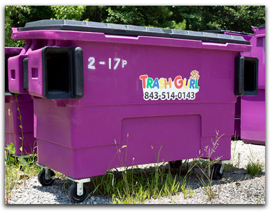Cropped view of Trash Gurl front end dumpster.